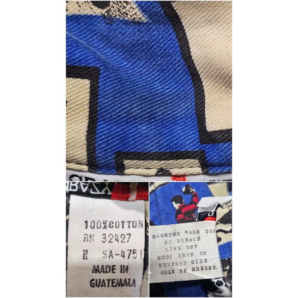 Vintage Crazy Horse 2 Piece Pant Set Womens Size 8 Rugby Comic Print Denim 90s - Picture 6 of 16